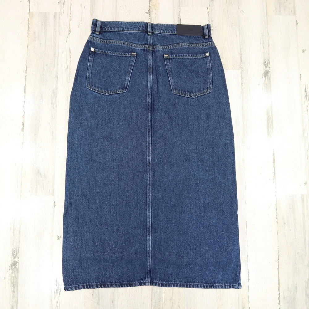 7 for All Mankind Maxi Skirt Womens 29 Blue Note Lyocell Soft Stretch Denim